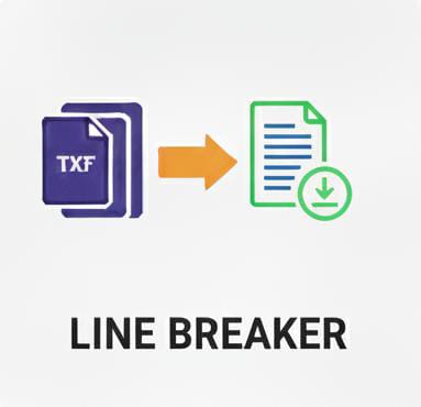 Line Breaker tool homepage preview showing quick text formatting with automatic line separation