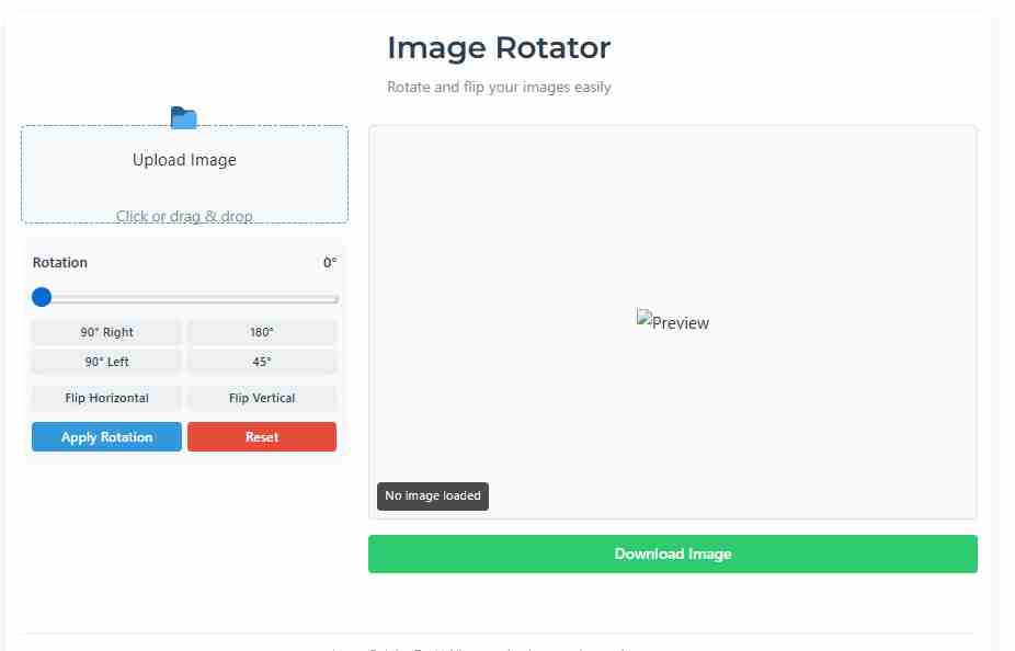 drag and drop area of online image rotator tool