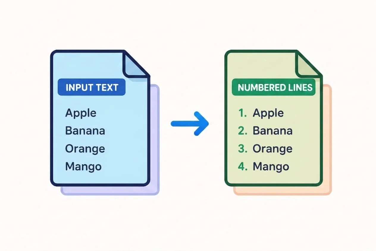 Paste your text and get numbered lines