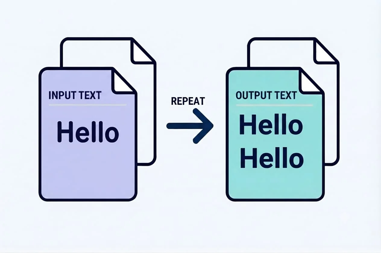 Repeat any text instantly with our free Text Repeater.