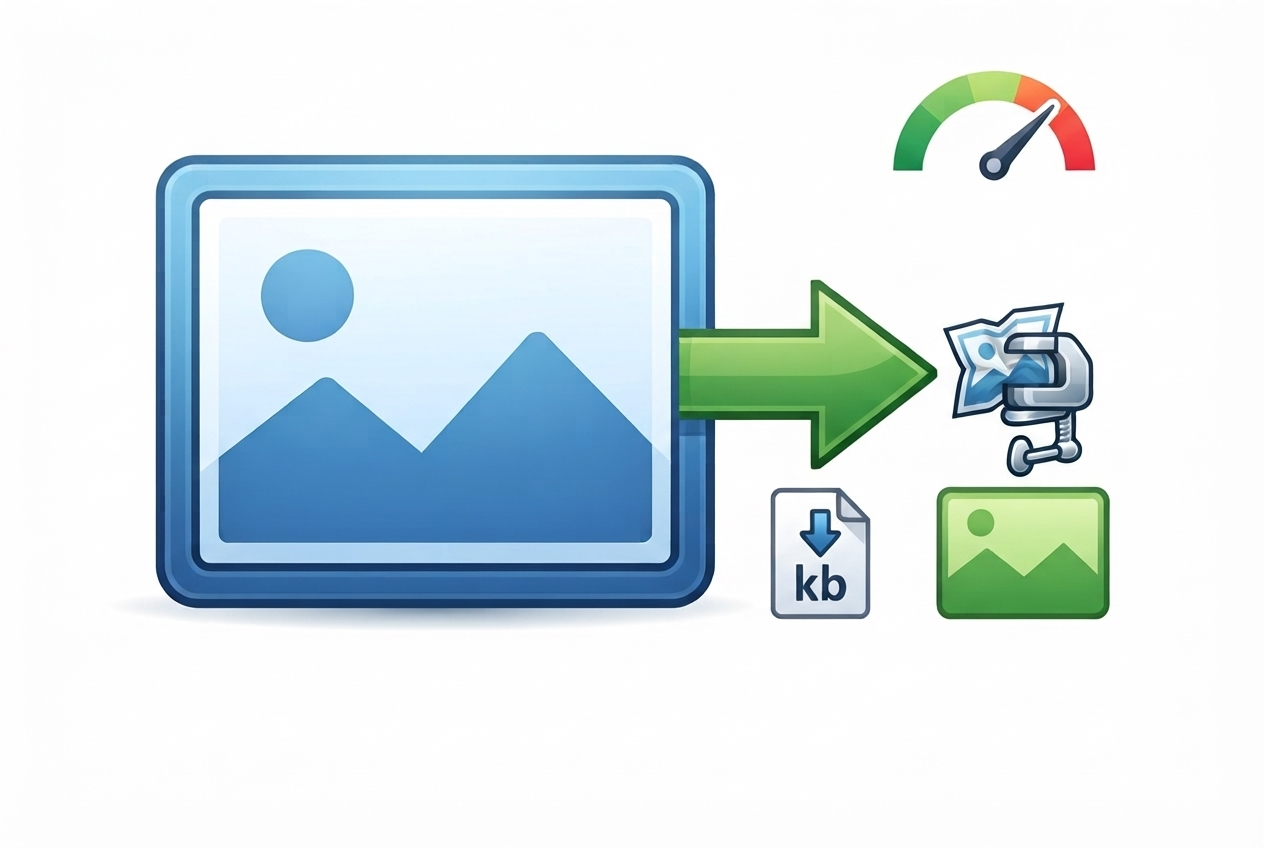 Free image compressor tool icon showing image size reduction